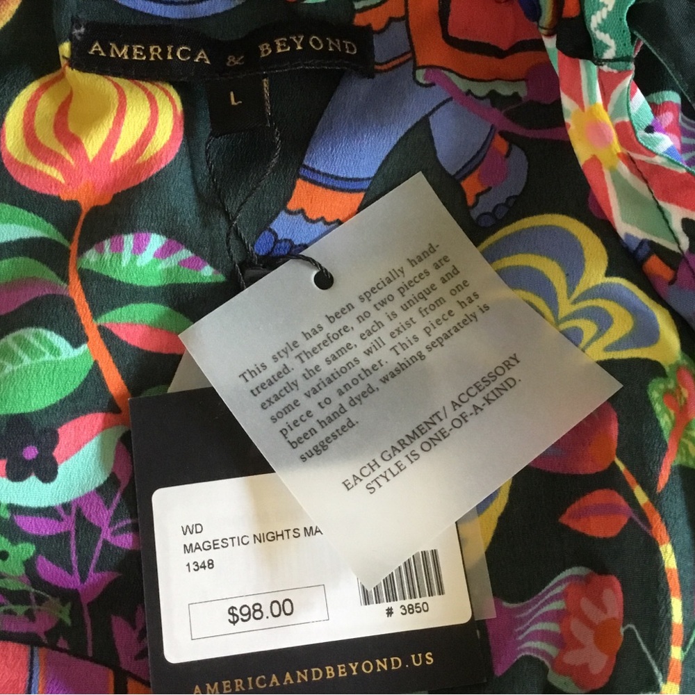 NEW America & Beyond Majestic Nights Elephant Floral Print Maxi Dress - Picture 9 of 12
